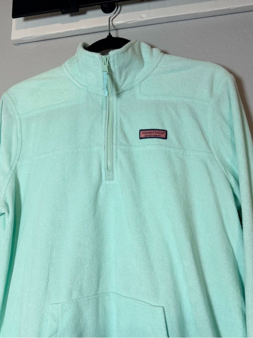 Vineyard Vines Women's Dreamcloth 1/4 Zip Shep Shirt Medium Mint Green - Picture 5 of 10